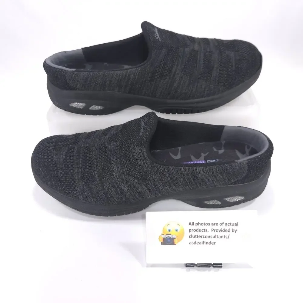 Skechers Relaxed Fit Slip On Walking Shoe Womens Size 7.5 44915 Black